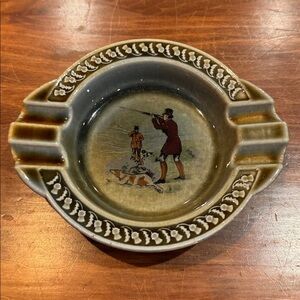 Vintage Wade Armagh Irish Porcelain Made In Ireland Hunting Scene Cigar Ashtray